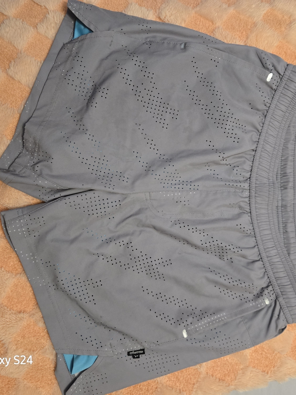 Men's Gray Athletic Training Shorts with Perforated Venting
